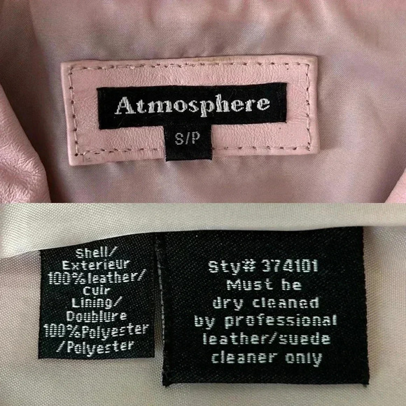 Atmosphere Leather Jacket Zip Front Pink Size Small - Picture 9 of 16